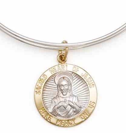 Sacred Heart of Jesus Bangle Bracelet - Alex and Ani Precious Collection