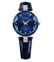 Load image into Gallery viewer, FACET STRASS, Brilliant-Cut, Swiss Quartz Watch, 15mm Band - Blue Dial
