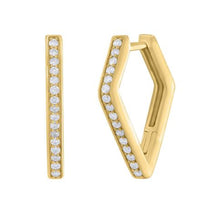 Load image into Gallery viewer, Kite Diamond Huggie Hoops - 14K