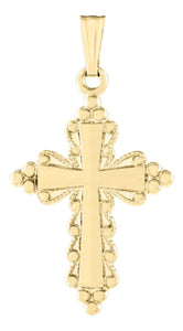 Petite Filigree Cross Pendant & Chain - 14K Yellow Gold