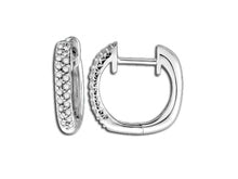 Load image into Gallery viewer, Pave Diamond Square Huggie Hoops - 14K