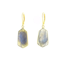 Load image into Gallery viewer, Labradorite Dea Drop Earrings - Lotus Jewelry
