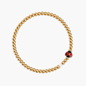 Lucky Ladybug Metal Stretch Bracelet
