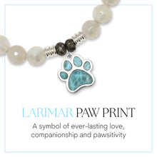 Load image into Gallery viewer, Paw Print Larimar Charm Bracelet - TJazelle