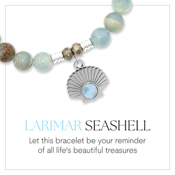 Seashell with Larimar Charm Bracelet - TJazelle