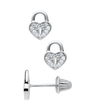 Locket Post Screwback Earrings - Sterling Silver