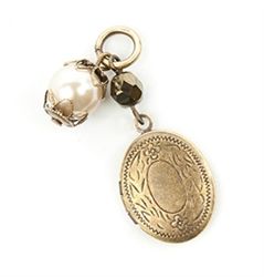 Locket Flourish Charm with Green Stone - Lenny & Eva