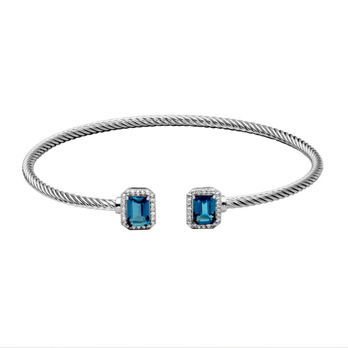 Glitz Cuff Bangle London Blue Topaz - Samuel B