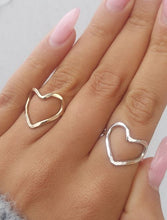 Load image into Gallery viewer, Lotus Love Open Heart Ring - Sterling Silver