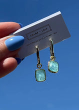 Load image into Gallery viewer, Luxe Cushion Hoops in Sea Glass - Chloe and Lois