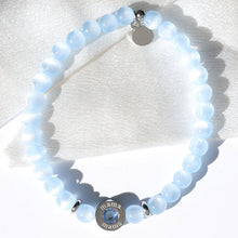 Load image into Gallery viewer, Blue Selenite &amp; Blue CZ MAMA Bracelet - TJazelle HELP Collection