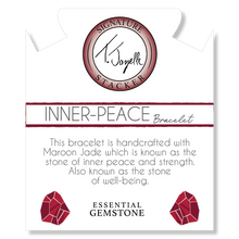 Load image into Gallery viewer, &quot;Inner Peace&quot; Maroon Jade Stacker Bracelet - TJazelle