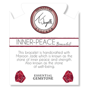 "Inner Peace" Maroon Jade Stacker Bracelet - TJazelle