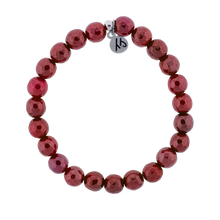 Load image into Gallery viewer, &quot;Inner Peace&quot; Maroon Jade Stacker Bracelet - TJazelle