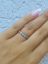 Load image into Gallery viewer, Round and Marquise Shape Diamond Wedding Band - .16 Carats - 14K White Gold