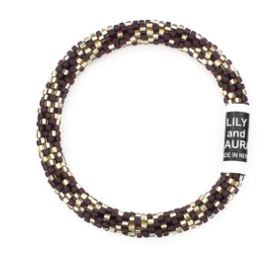 Matte Maroon and Gold Elegant Galaxy - Roll On Lily and Laura Bracelet