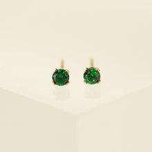 Load image into Gallery viewer, May Birthstone Stud Earrings - Gold Filled