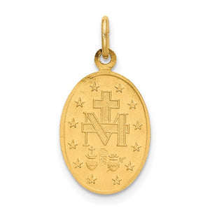 Medium Miraculous Medal Charm - 14K Yellow Gold