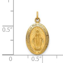 Load image into Gallery viewer, Medium Miraculous Medal Charm - 14K Yellow Gold