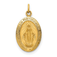 Load image into Gallery viewer, Medium Miraculous Medal Charm - 14K Yellow Gold