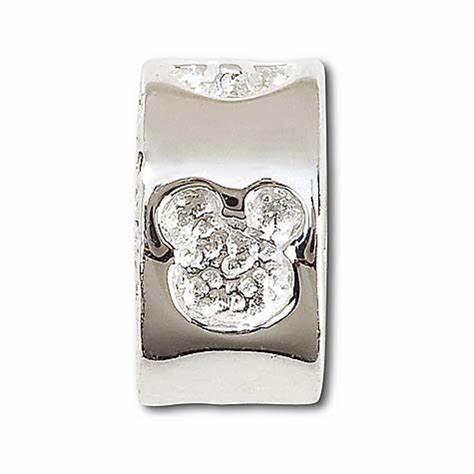 Silver Engraved Mickey Spacer Charm - Chamilia