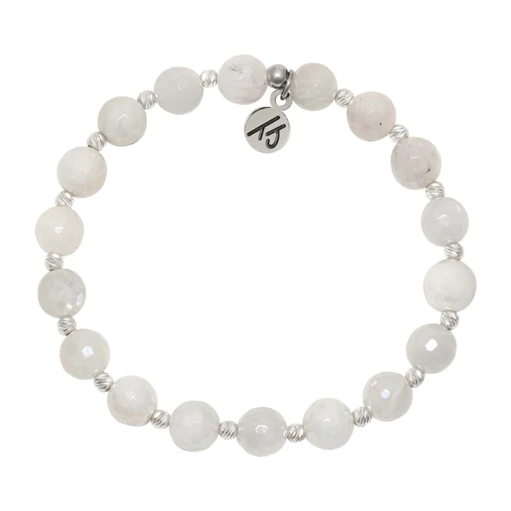 Mindfulness Collection- White Moonstone Gemstone Bracelet