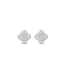 Load image into Gallery viewer, Mini Pave Clover Stud Earrings - Chloe &amp; Lois