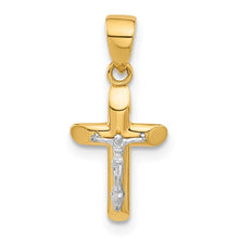 Load image into Gallery viewer, 10K Cuban Link Chain with 14K Small Crucifix Pendant