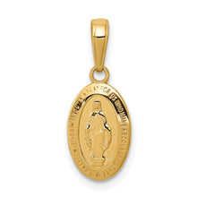 Load image into Gallery viewer, Small Miraculous Medal Charm - 14K Yellow Gold