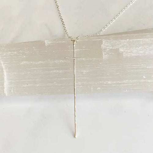 Modern Cross Necklace - Sterling Silver