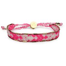 Load image into Gallery viewer, Neon Pink &amp; White - Bali Friendship Bracelet