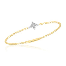 Load image into Gallery viewer, .12 Diamond North Star Flex Italian Bangle - 14K White Gold