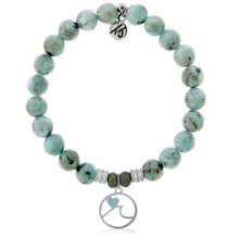 Load image into Gallery viewer, "Ocean Love" with Larimar Silver Charm Bracelet - TJazelle