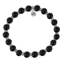 Load image into Gallery viewer, Onyx &amp; Silver Empowered Elegance Beaded Bracelet - TJazelle