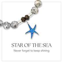 Load image into Gallery viewer, Star Of the Sea Blue Opal Charm Bracelet - TJazelle