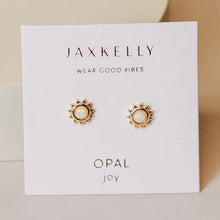 Load image into Gallery viewer, Sun Stud w/ Opal Stud Earrings - Jax Kelly