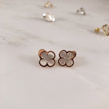 Load image into Gallery viewer, Mother of Pearl Clover Stud Earrings - Our Whole Heart