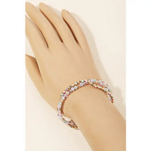 Load image into Gallery viewer, Glass Beaded Stackable Bracelet - Purple, Pink &amp; Mint