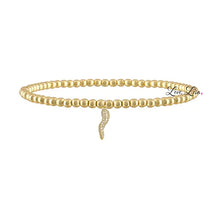 Load image into Gallery viewer, Pave Italian Horn "Cornicello" Stretchy Bracelet - Love Lisa