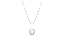 Load image into Gallery viewer, Paw Print Pave Necklace - Sterling Silver