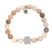 Load image into Gallery viewer, "Paw Print" on Australian Agate Precious Symbols Bracelet - TJazelle *Retired*
