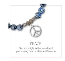 Load image into Gallery viewer, Peace CZ Silver Charm Bracelet - TJazelle