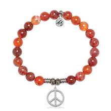 Load image into Gallery viewer, Peace CZ Silver Charm Bracelet - TJazelle