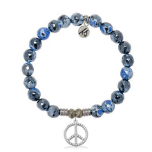 Load image into Gallery viewer, Peace CZ Silver Charm Bracelet - TJazelle