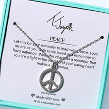 Load image into Gallery viewer, Peace Sign CZ Silver TJazelle Necklace