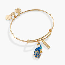 Load image into Gallery viewer, 'Serenity' Peacock Duo Charm Bangle Bracelet