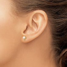 Load image into Gallery viewer, Pearl and Diamond Studs - 14K Yellow Gold