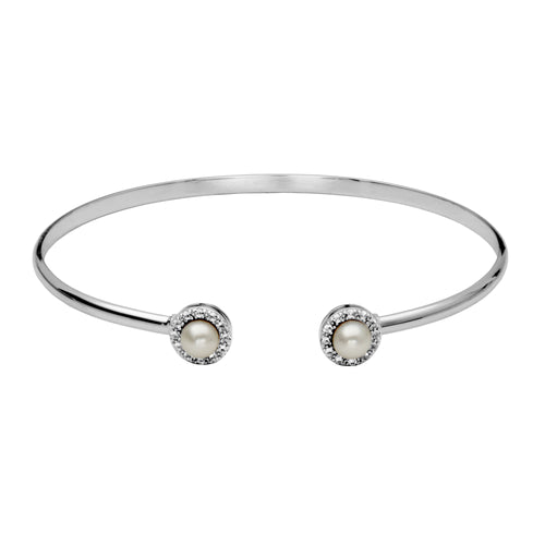 Dazzle Pearl Bangle Bracelet - Samuel B