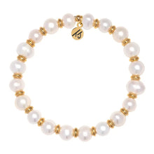 Load image into Gallery viewer, Pearl Gold Empowered Elegance Beaded Bracelet - TJazelle
