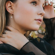 Load image into Gallery viewer, Pearl Huggie Hoop Earrings - Dainty Pearl Earrings